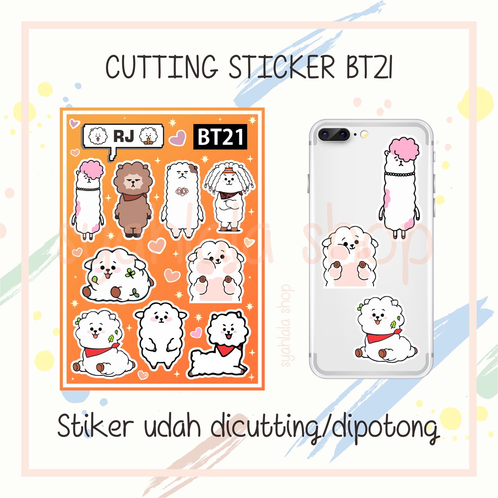 CUTTING STIKER BT21 - RJ AND FAMILY