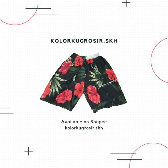  SIZE L Celana  pendek  santai kolor motif bahan  katun dan 