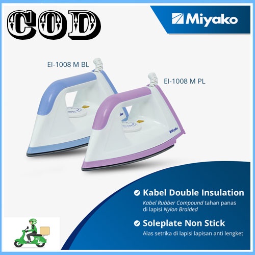 Setrika Miyako EI 1008 M setrikaan / gosokan / setrika listrik / strika / setrika mini / setrika murah dan bagus promo ORI