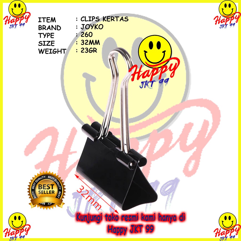 [ HAPPY JKT 99 ] BINDER CLIP KERTAS JOYKO 260 ORIGINAL