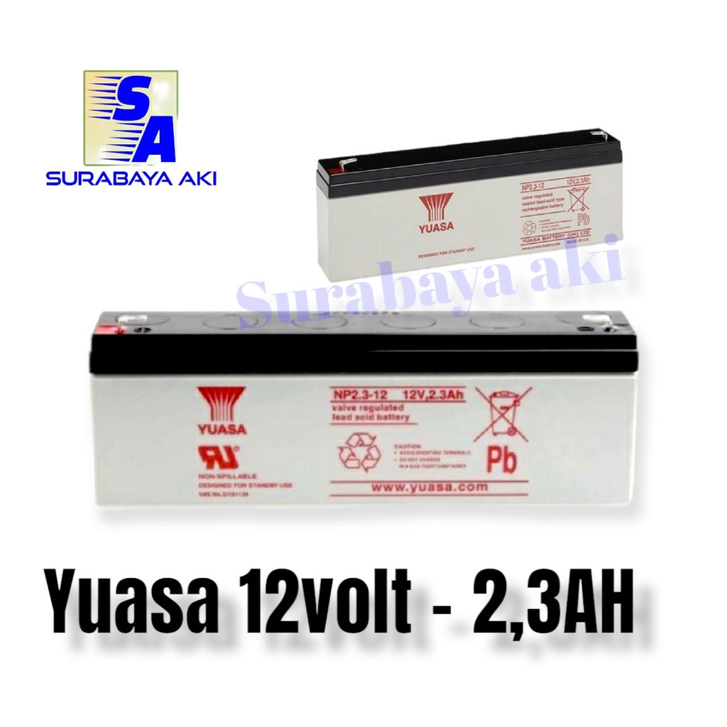 Aki Kering Baterai VRLA Yuasa NP2.3-12 yuasa 12v 2.3ah 12 v 2.3 2,3 ah yuasa