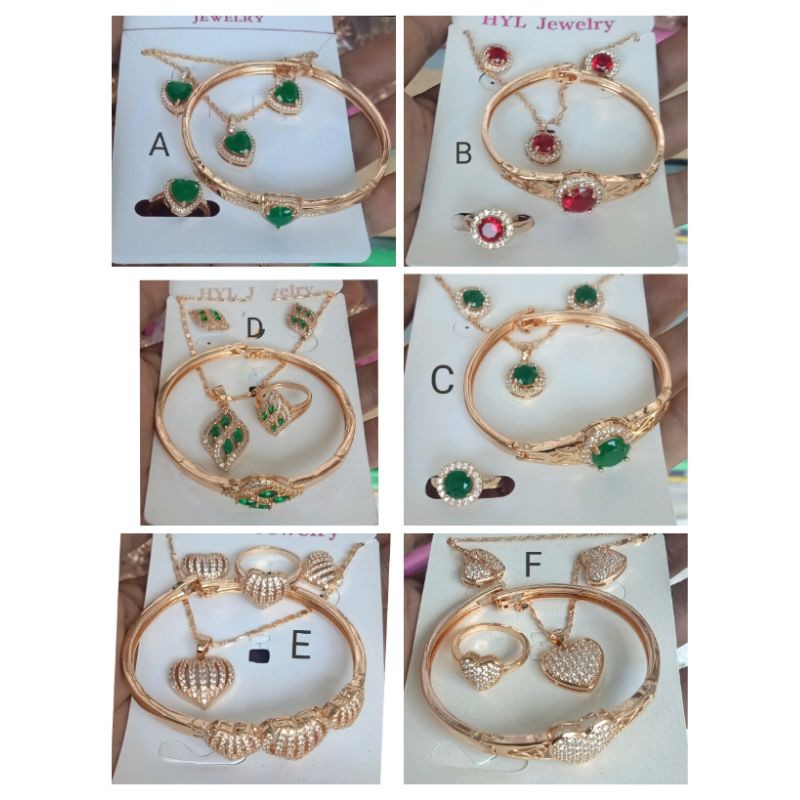 perhiasan xuping set wanita lapis emas dgn mata zircon