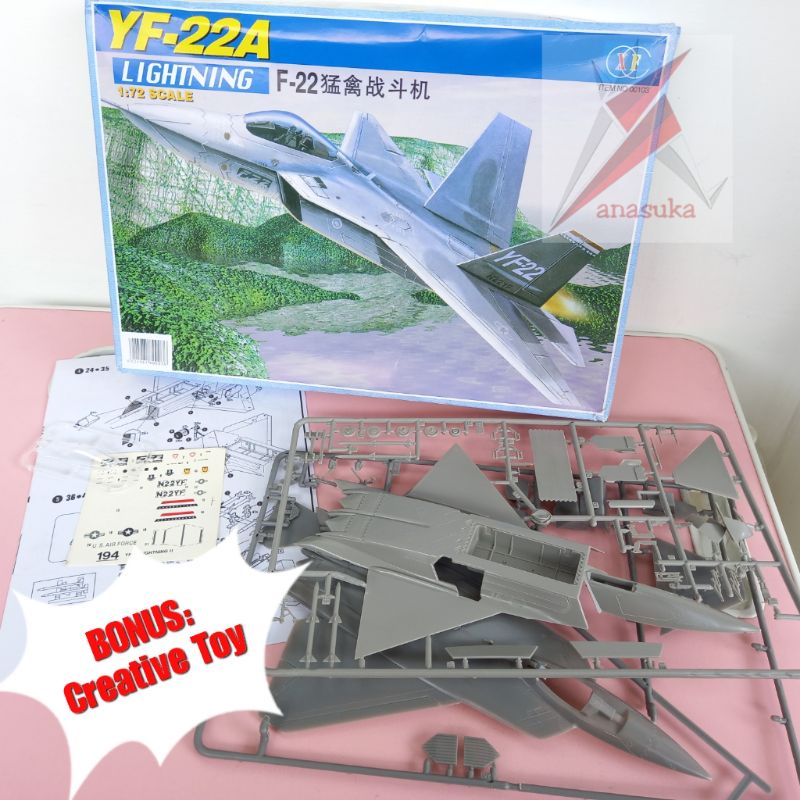Pesawat tempur F-22 Raptor Lightning Model Kit Mainan Rakit Puzzle