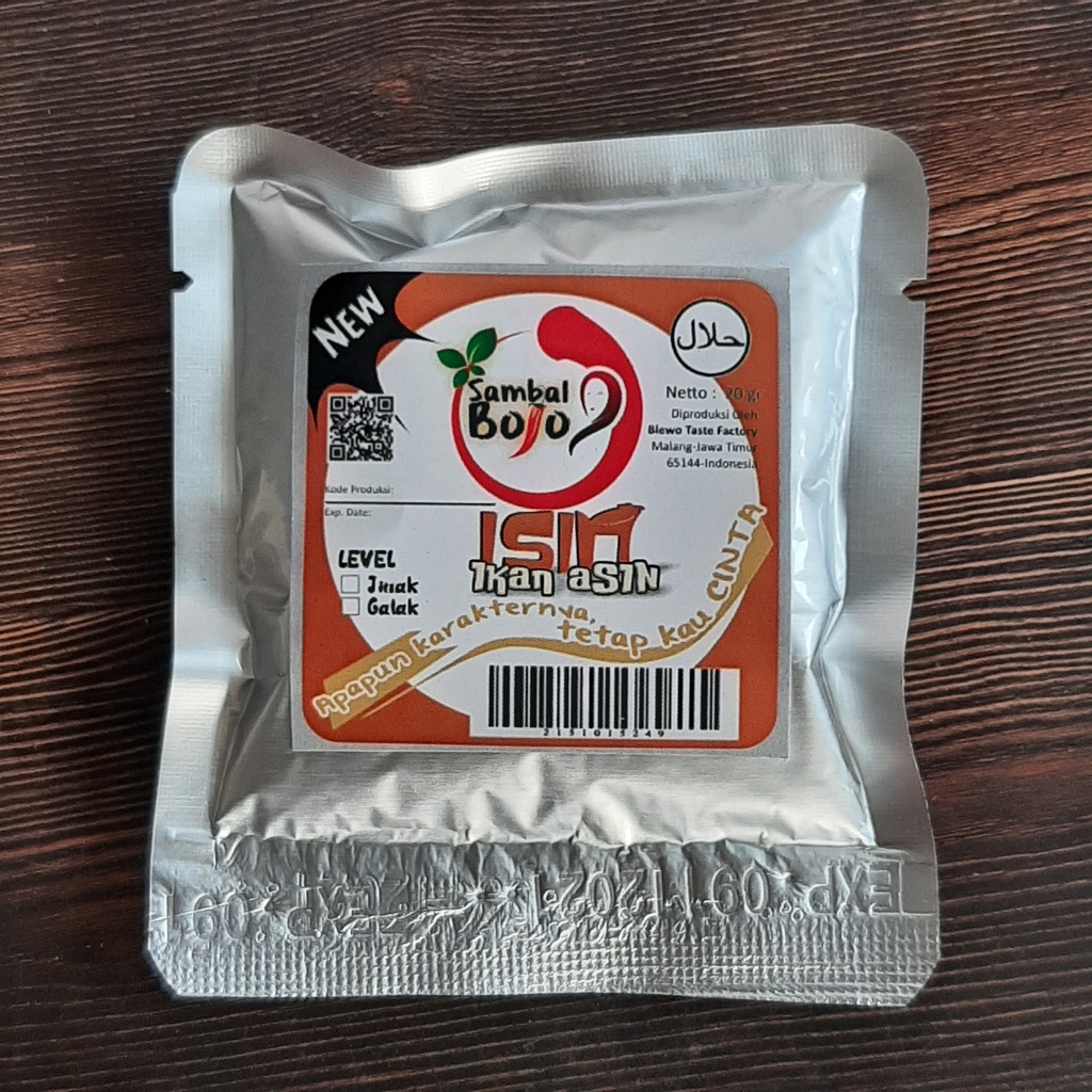 Sambal Viral Sambal Ikan Asin (Bojo ISIN) - Sambal Ikan Peda - Kemasan Sachet 20gr