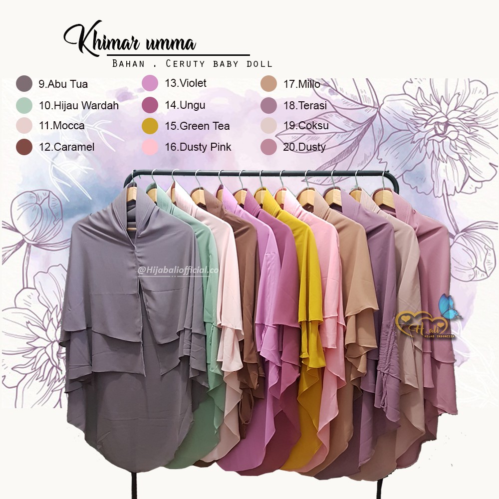 Kerudung Syari 2 Layer Khimar 2 Layer Jumbo Jilbab Khimar Jumbo Jilbab Syari Serut Khimar  Umma U1