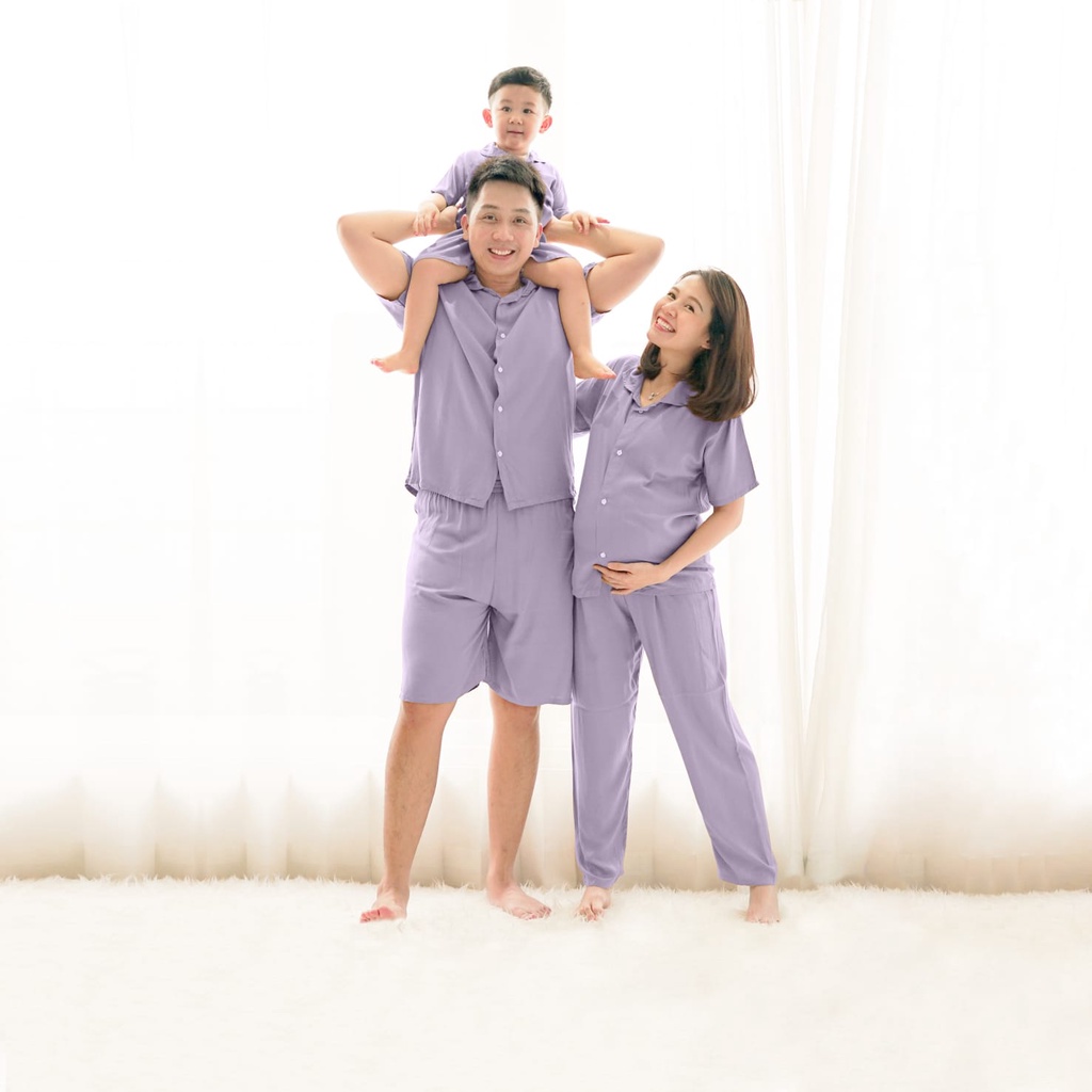 NEW SET PIYAMA FAMILY POLOS SERIES LILAC MYPOLY