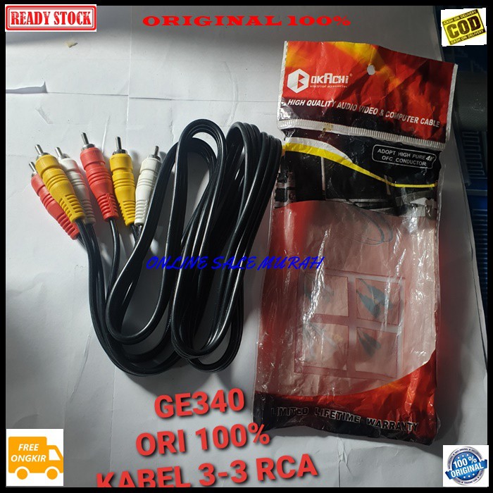 G340 Kabel rca audio video 1,5 meter sound suara tv dvd stereo jek jack sambungan elektronik elektrik monitor speaker spk musik DLL multi fungsi universal G340   KABEL RCA AUDIO VIDEO 3 - 3 kuning merah biru * Penyambungan Kabel Multifungsi Audio