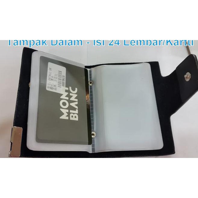 L5DX DOMPET/TEMPAT KARTU MONT BLANC ISI 24 KARTU - BEST SELLER - MODEL A HITAM LN0O
