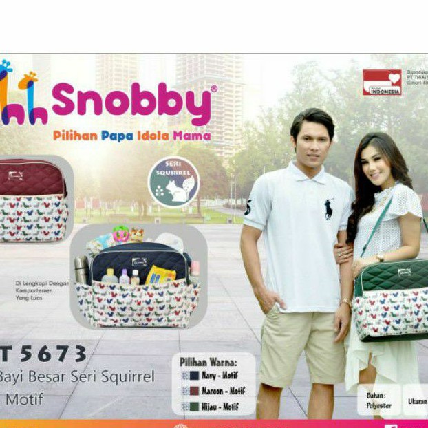 Original Snobby Seri Squirrel - Tas Bayi Diaper Bag &amp; Gendongan Samping Baby Sling