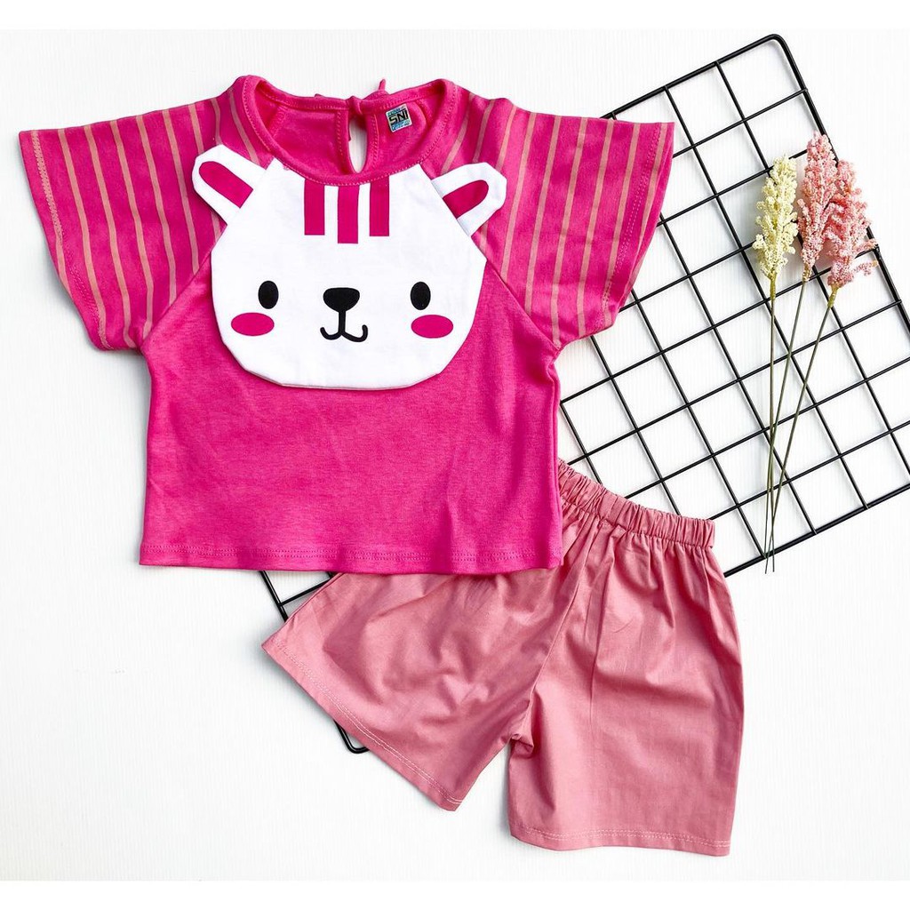 BEAR Baby Doll DRESS Baju Setelan Dress Pergi Lucu Fashion Celana Anak Bayi Perempuan Cewek Murah