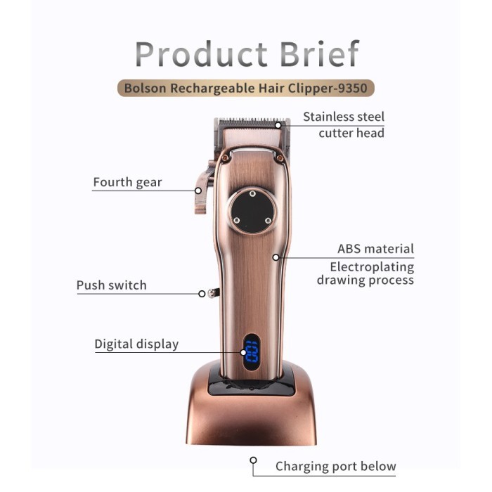 mesin cukur rambut kemei km 9350 hair clipper profesional