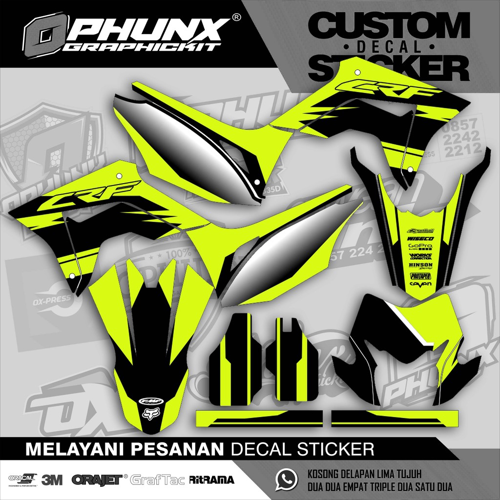 Decal CRF 150 L Sticker Design Simple Stiker decal Supermoto bisa pake no gold