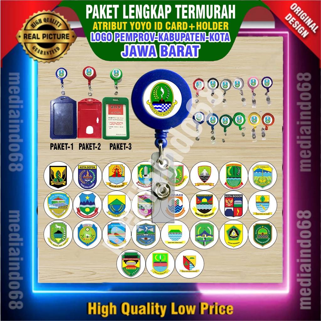 

Ready stock&Custom Paket Atribut/Id Card Pemprov & Pemda/Kota Jawa Barat.