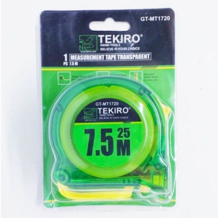 Meteran Tekiro 7.5 Meter /Meteran Transparan Tekiro 7.5 Meter