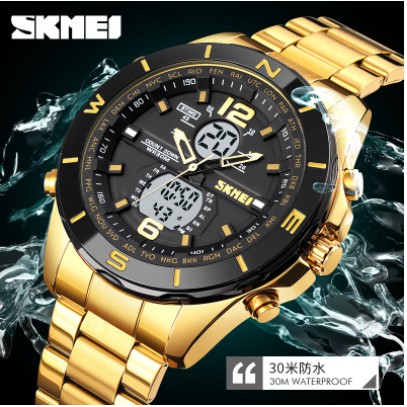 Skmei 1670 Original Jam Tangan Pria Anti Air Original  Dual Time  Japan Movement  3Time  Chrono