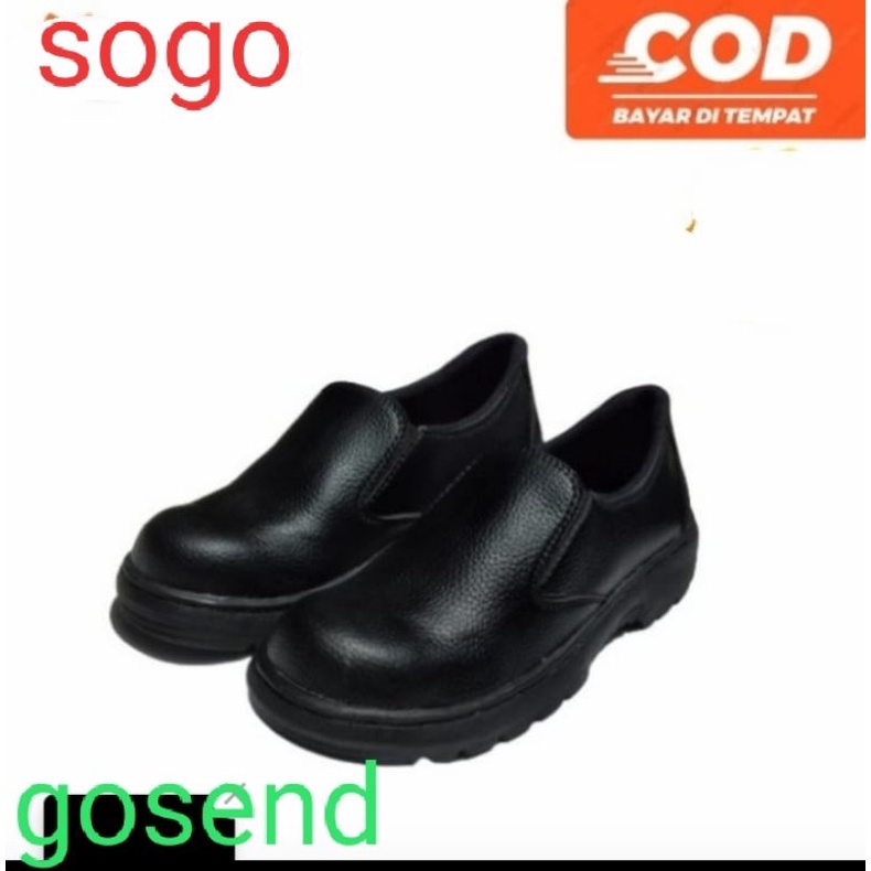 COD Sepatu Safety king Kickers SKN kerja kitchen dapur hotel kulit impor murah ujung besi Sepatu Safety Slip On Septi Pria Ujung besi Septy Slop Selop Kerja Lapangan Proyek