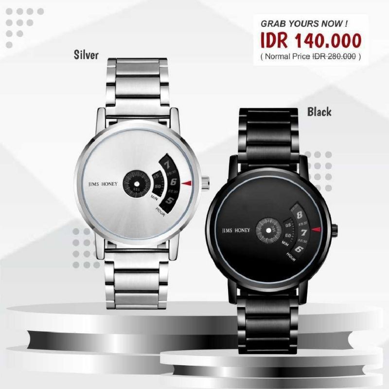 Jims Honey - Jam Tangan Pria Jam Tangan Cowok Rantai Kode 8315