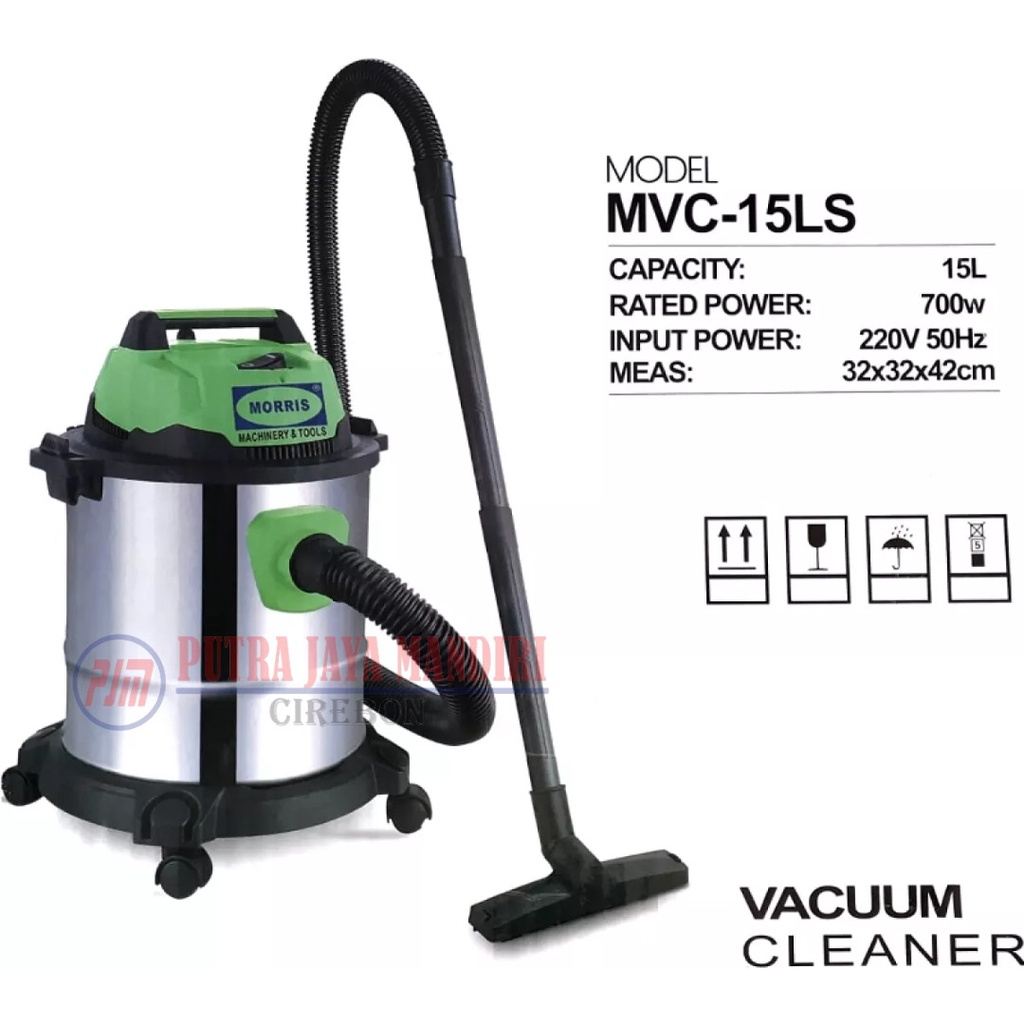 Morris Vacum Cleaner Basah Kering 15 Liter 20 Liter MVC 15-15LS / Penyedot Debu Basah Kering Alat Sedot Debu 15 Liter 20 Liter