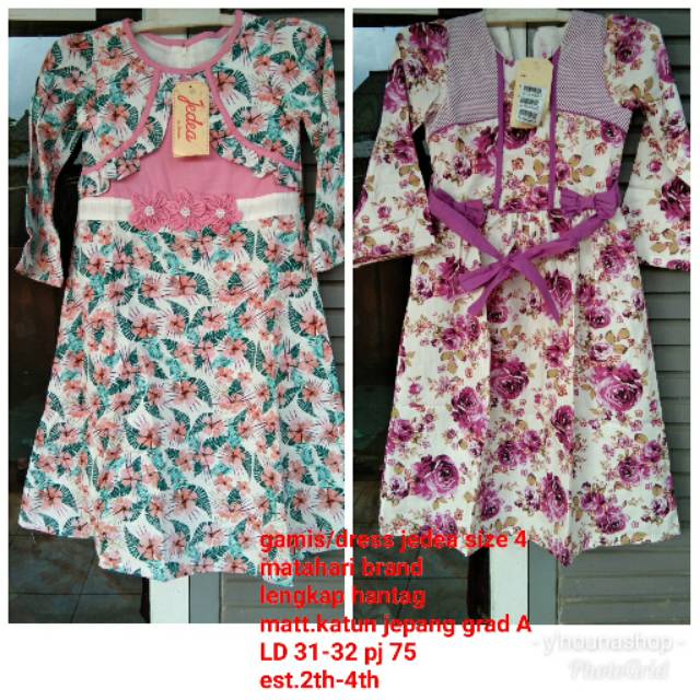 Gamis/dress anak jedea size 2th-4th matahari brand