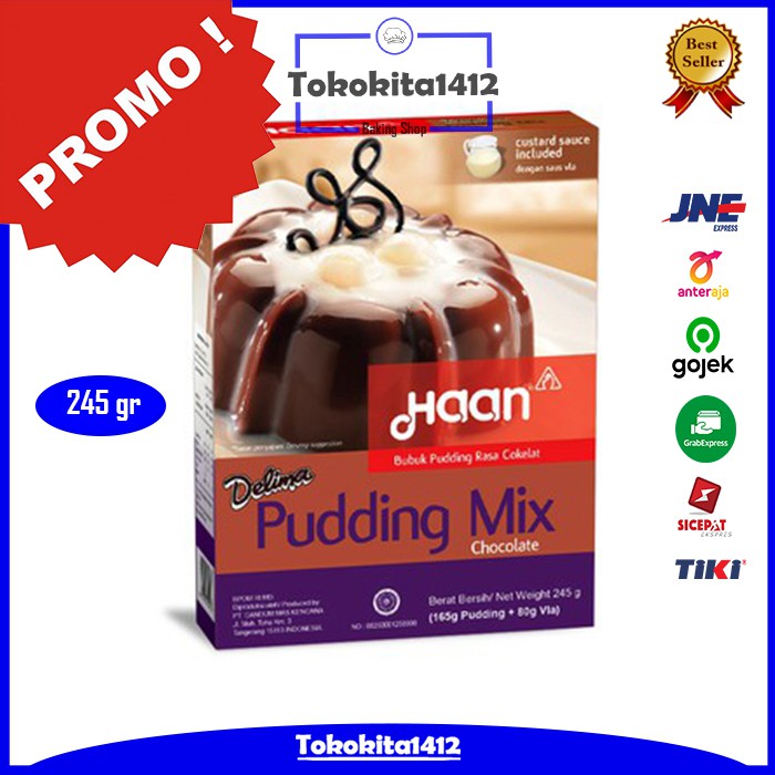 HAAN Pudding Mix Chocolate Puding Coklat Delima 245 gr