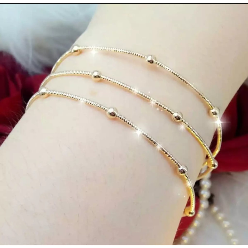 GELANG TERLARIS!!! Gelang Keroncong Wanita Gold ISI 3 (BISA COD)