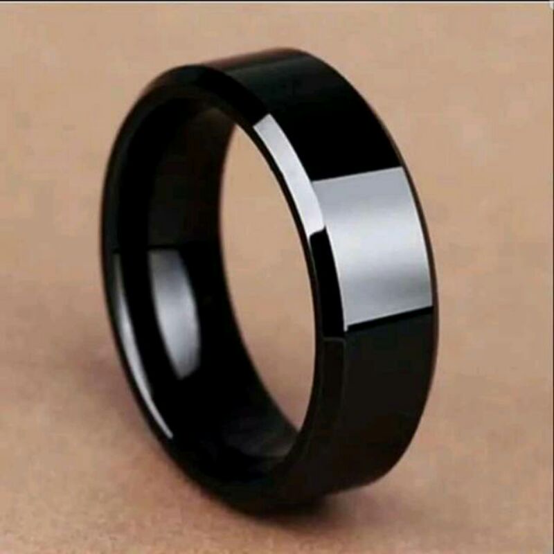 cincin titanium couple / polos hitam termurah