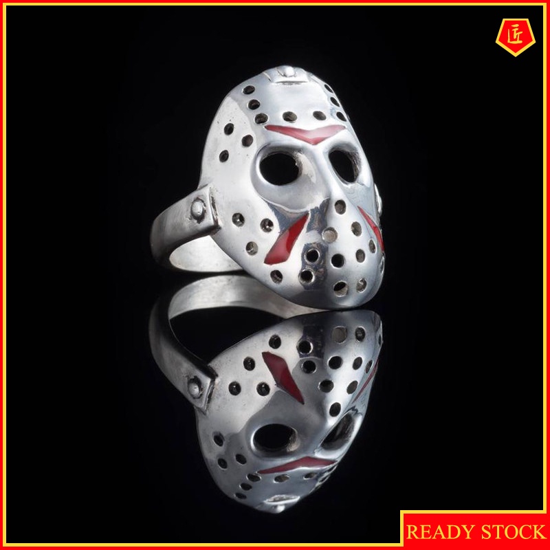 [Ready Stock]Retro S925 Silver Thriller Mask Ring