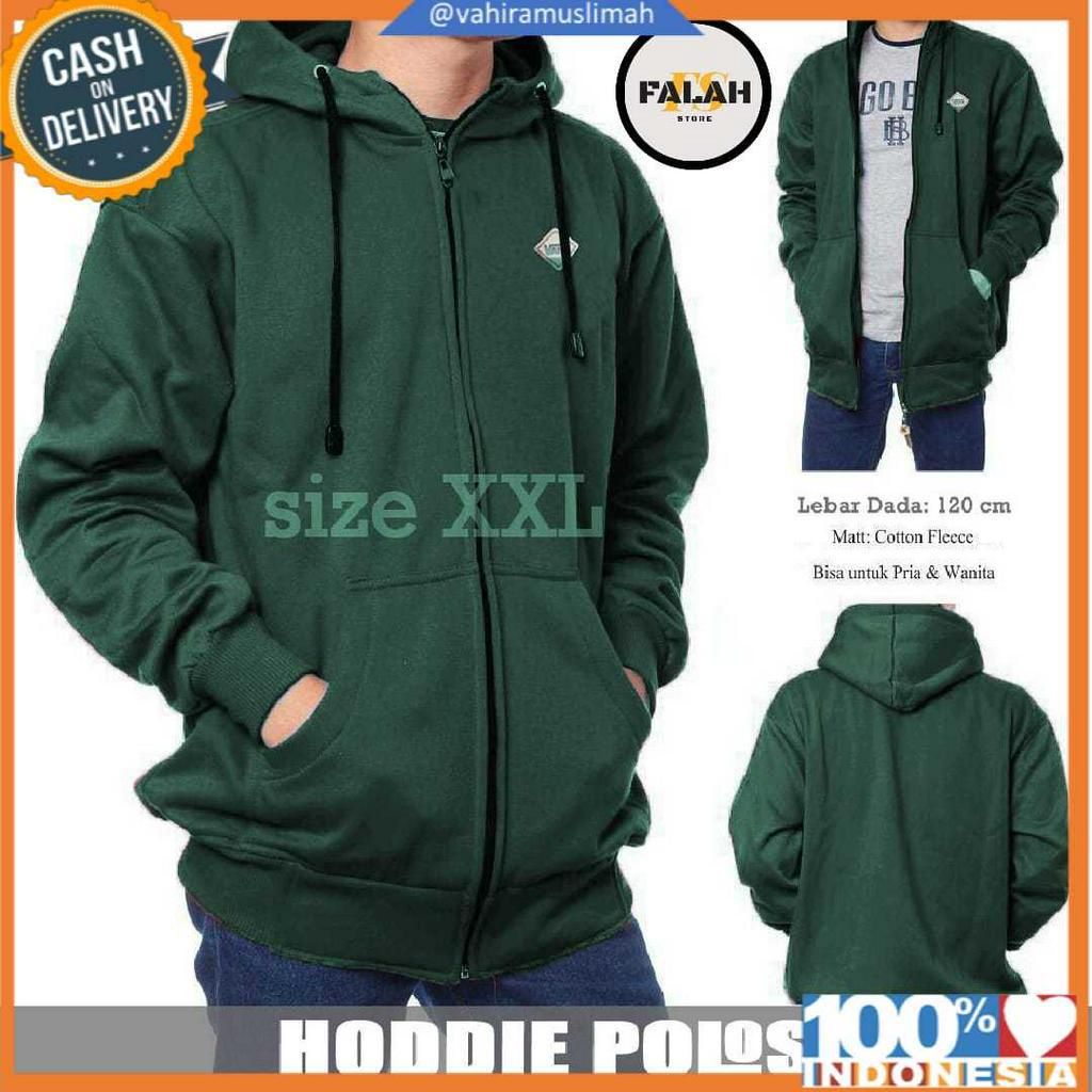 Jaket Jumper polos distro hoodie fleece XXL Cowok Cewek BTC