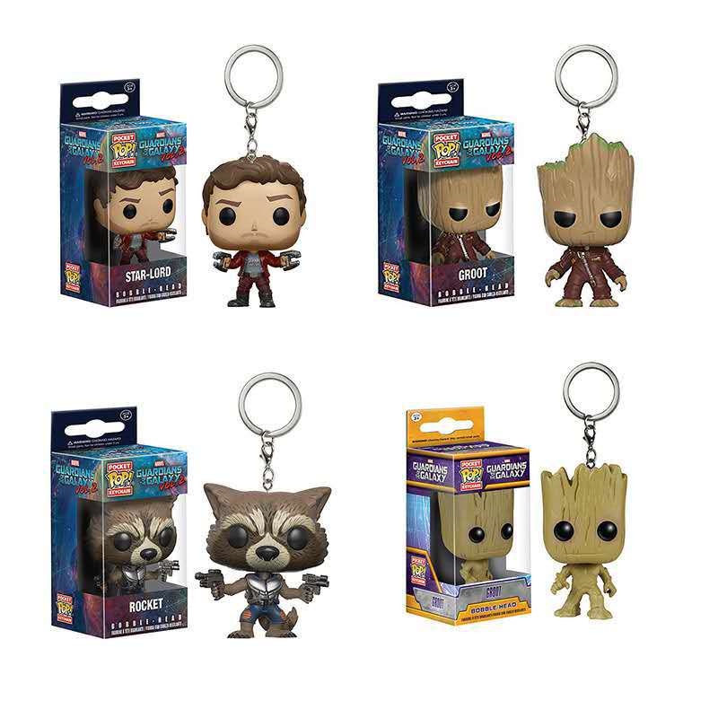 Gantungan Kunci Funko POP Avengers Groot Star-Lord Thor Bahan PVC Untuk Hadiah