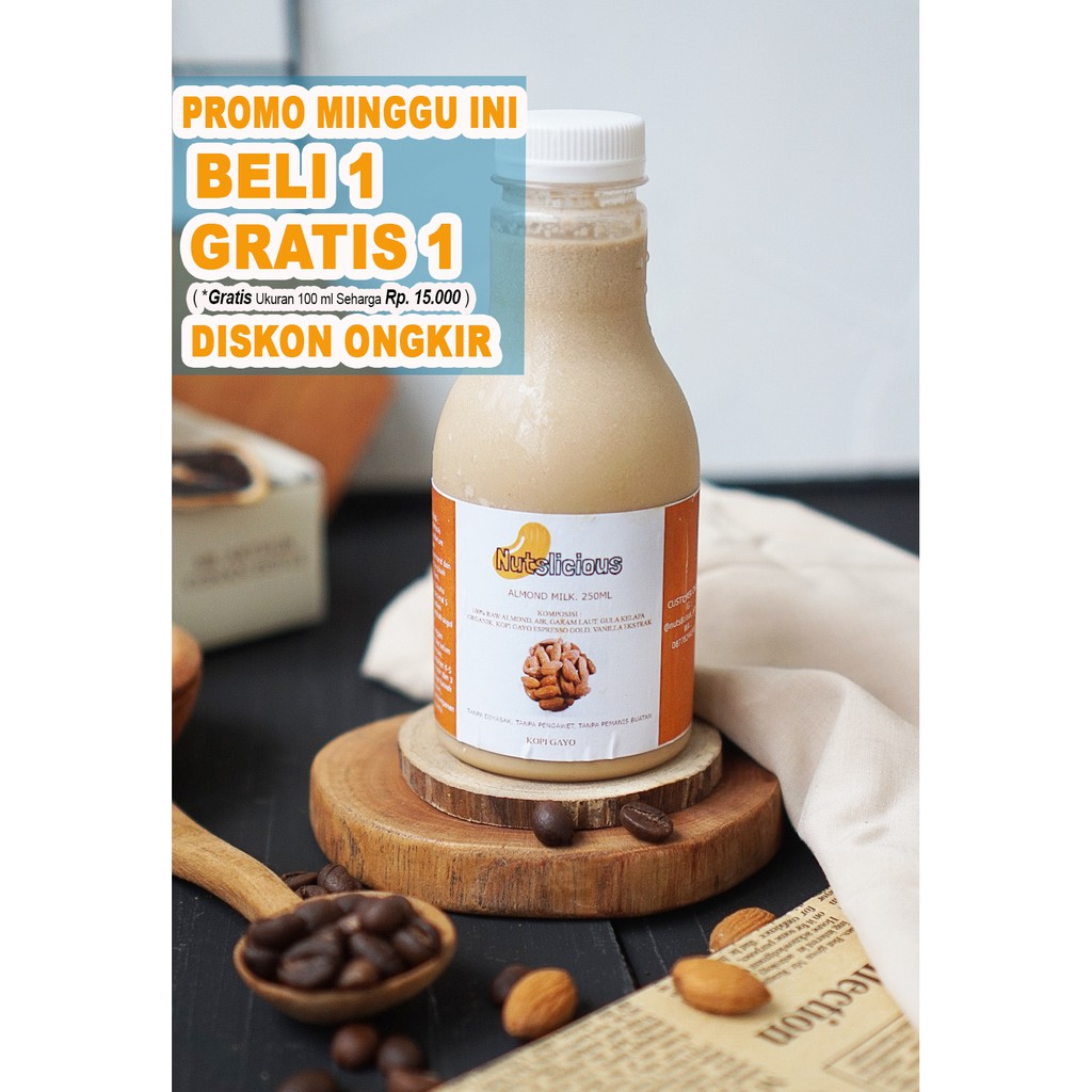 

SUSU ALMOND KOPI GAYO PREMIUM NUTSLICIOUS / ASI BOOSTER / ALMOND MILK KOPI GAYO