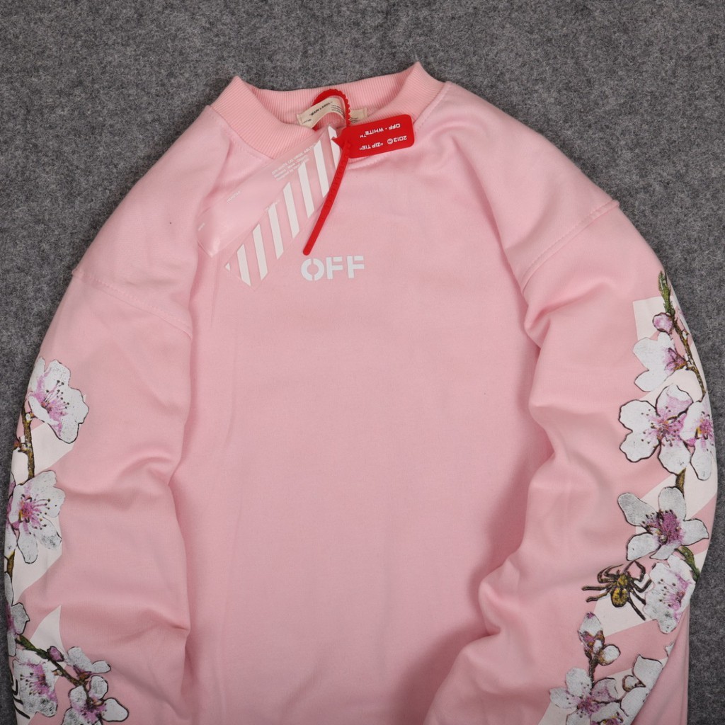 Jaket Crewneck OFF WHT CHERRY BLOSSOM – Pink Edition Trendy Casual Unisex Good Brand Quality Styli