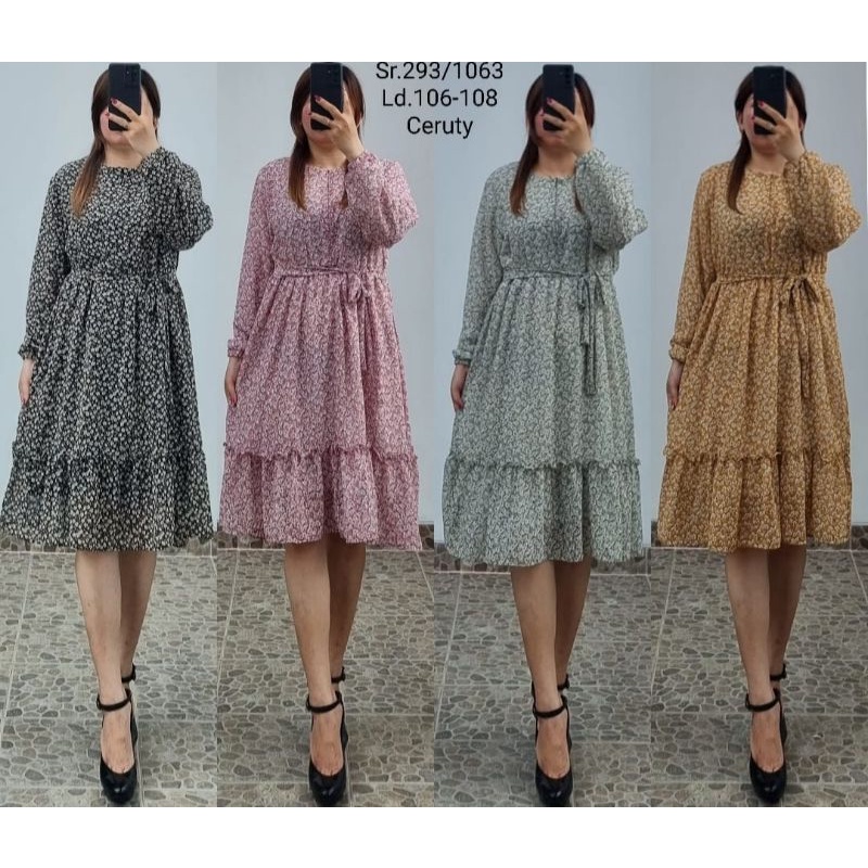 promo fhasion wanita-tunik ceruty bunga rempel slimfit premium import/termurah/tebaru/trendy kekinia