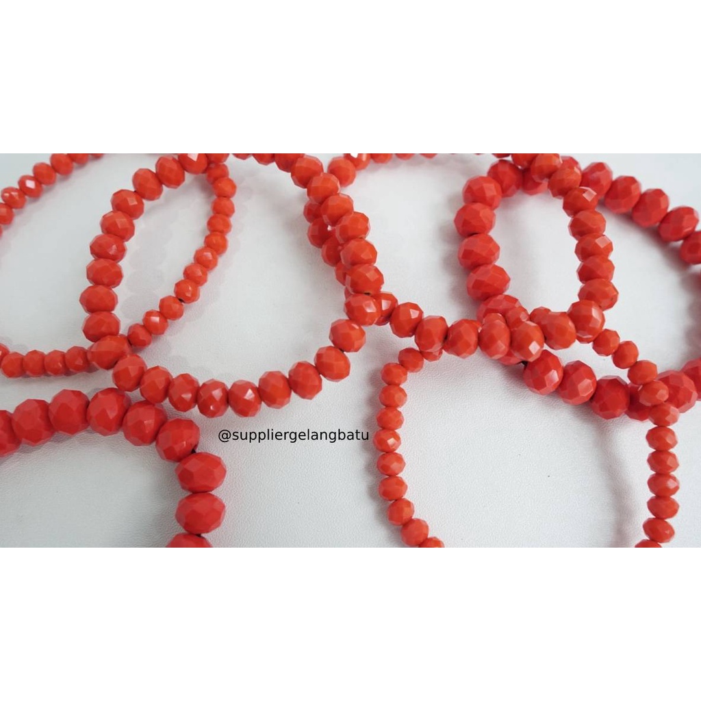 gelang kristal ceko ORANGE JERUK aksesoris tangan premium bonus kotak