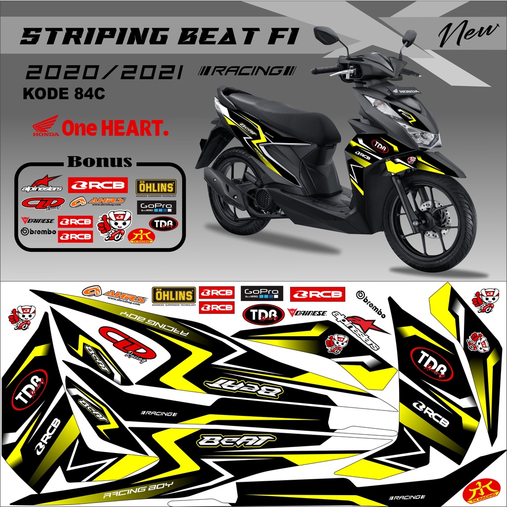 Striping Beat 2021 Variasi Stiker Motor Beat Kode 84