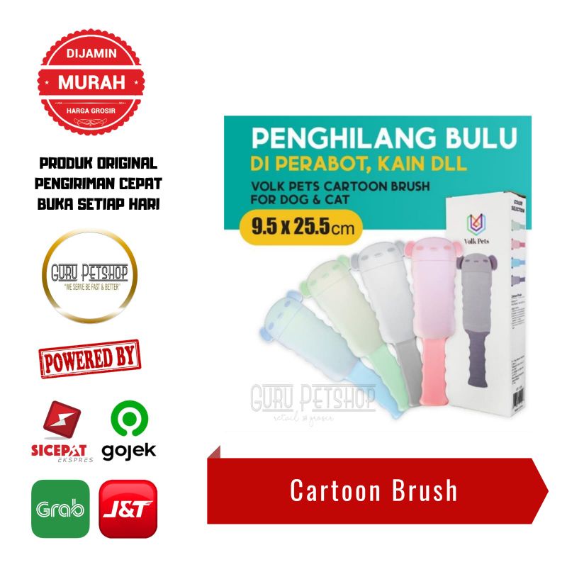 Volk Pets Cartoon Brush Fur &amp; Lint Remover Sikat Penghilang Bulu