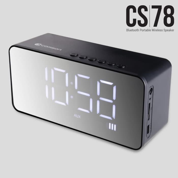 Comson CS78 Speaker Portable Bluetooth dengan Alarm dan Jam Digital pb