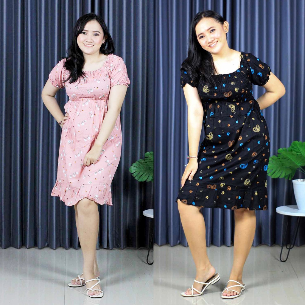 DRES KERUT REMPLE TANGAN PENDEK BALI (pilih motif)