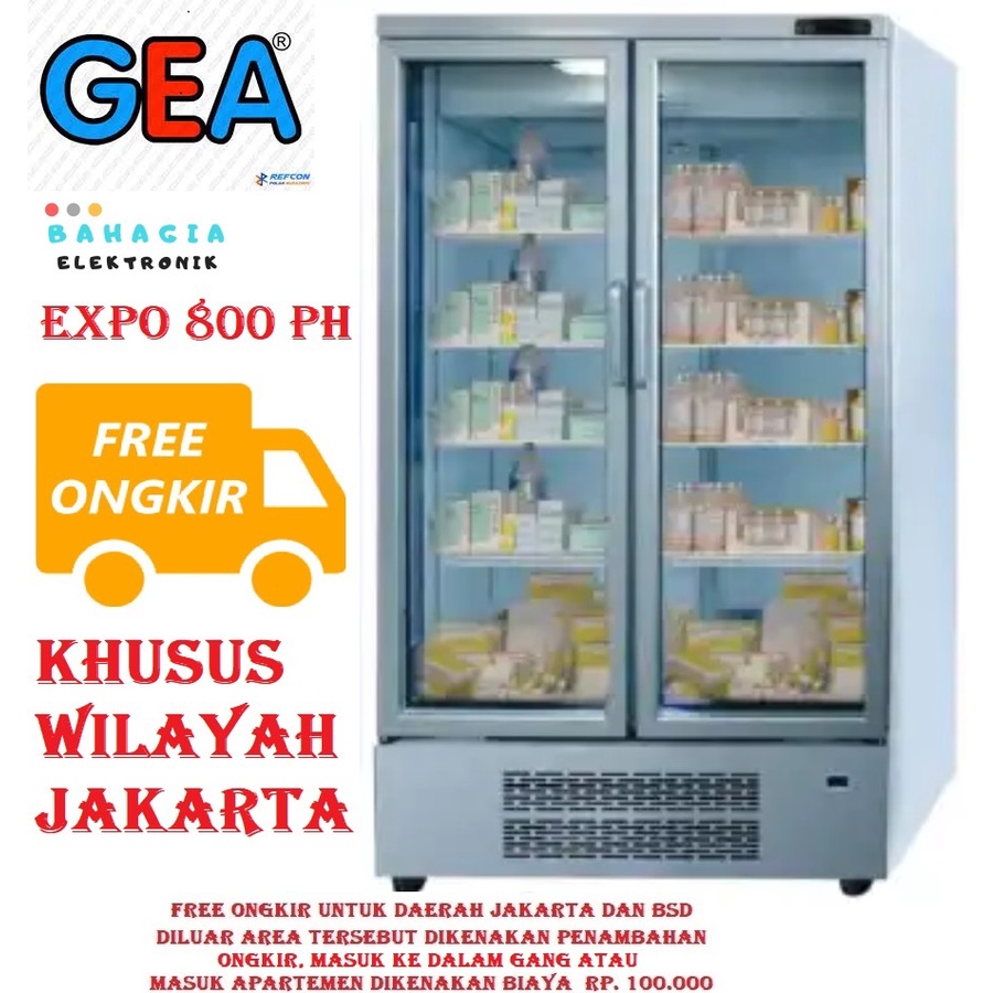 GEA EXPO-800PH SHOWCASE FARMASI 2 PINTU-KULKAS OBAT GARANSI RESMI