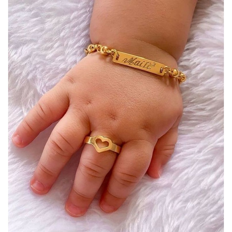 set anak cincin dan gelang perak lapis emas