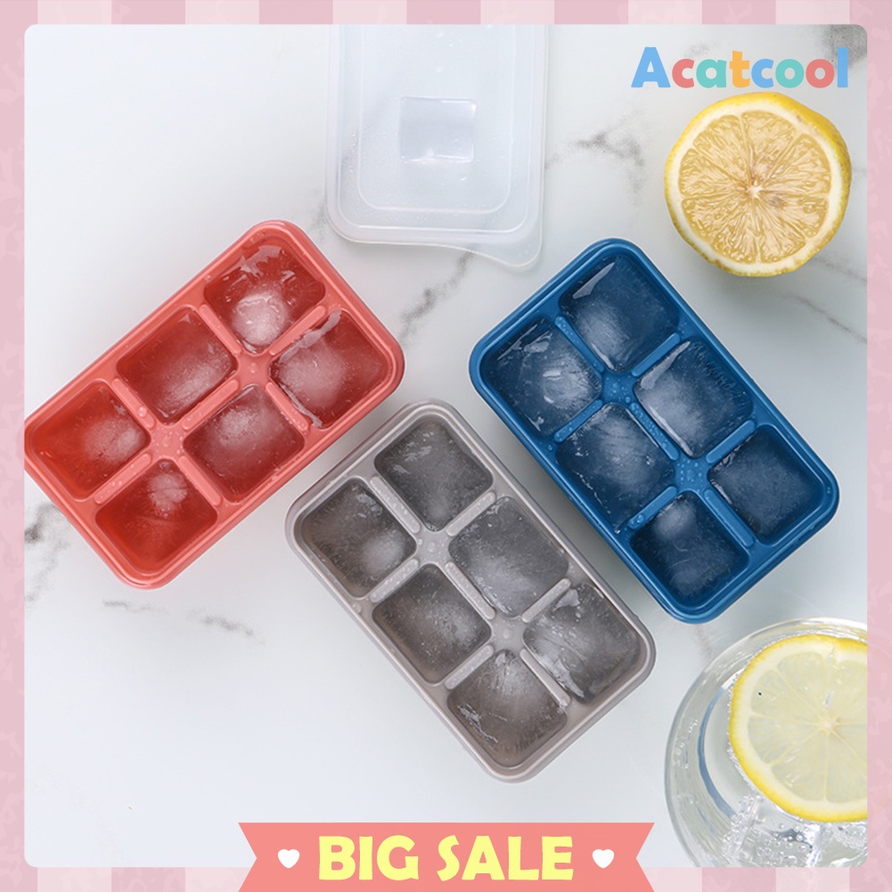 Silicone Square Ice Cube Mold with Lid DIY Desert Ice Tray Mould Accessory