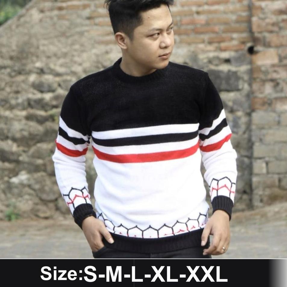 Siap kirim Sweater BIG SIZE S M L XL XXL XXXL 4XL Switer Rajut Ranggo Atasan Pria Baju Rajut /Outer 
