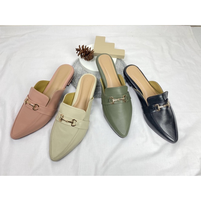 AURELL - Fidelya Mules Wanita Hak 3cm Bigsize 41-46 Garansi 60 Hari