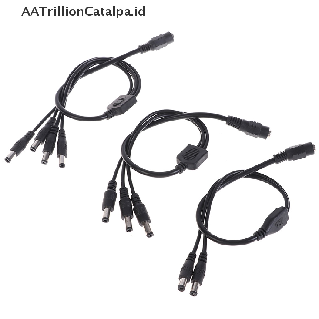 Aatrillioncatalpa 1 DC Female Ke 2 / 3 / 4 Male plug Power adapter Konektor Splitter Kabel