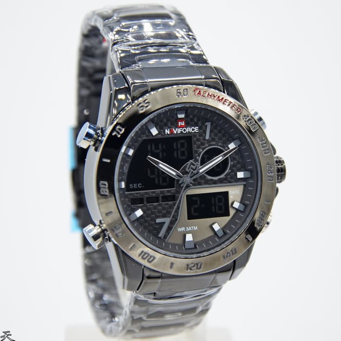 JAM PRIA NAVIFORCE NF9171 DOUBLE TIME ORIGINAL ANTI AIR (ADA 5 WARNA) - 1. BLACK