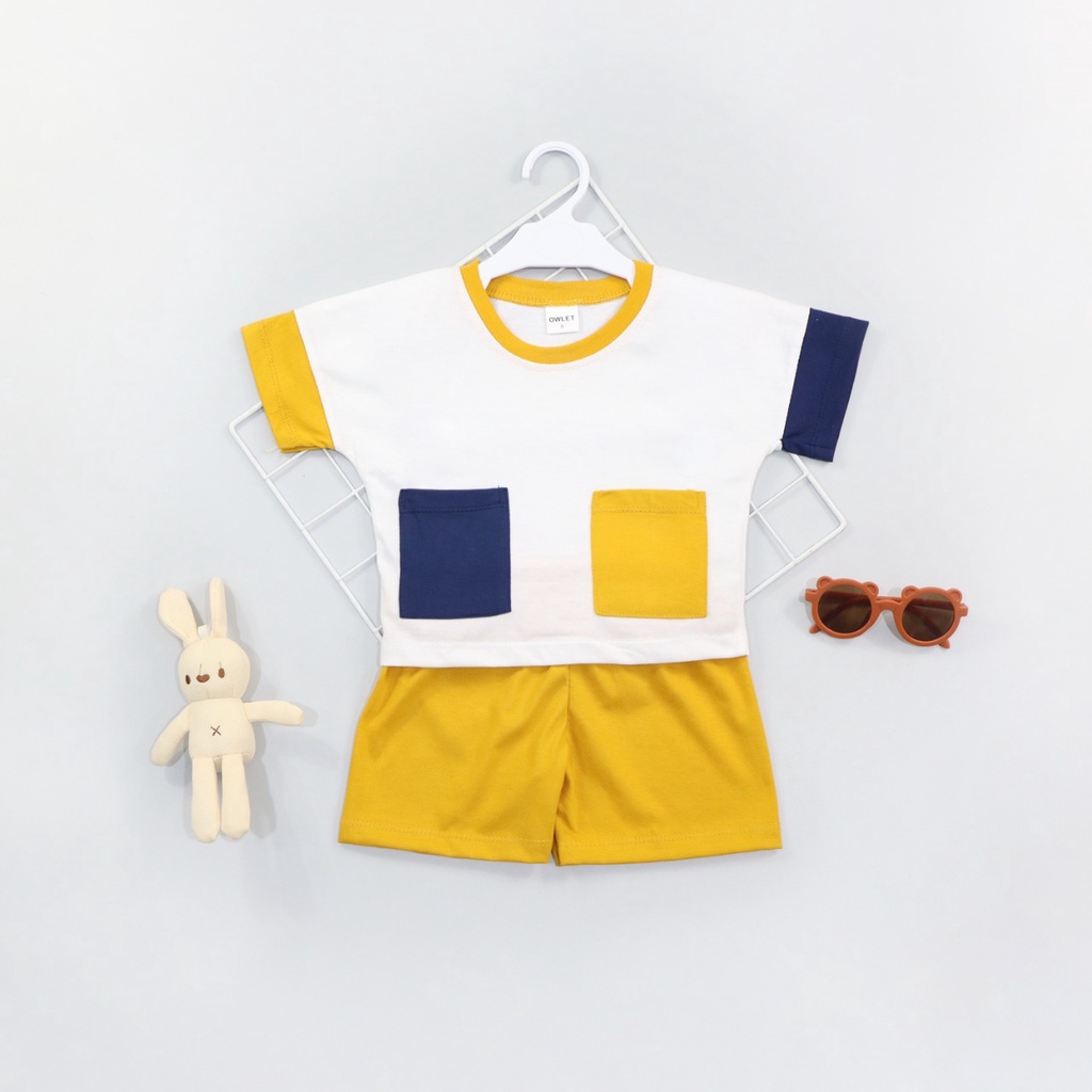 OWLET - Setelan Anak unisex / Setelan anak  / Setelan Celana Pendek / baju anak unisex / setelan pocket