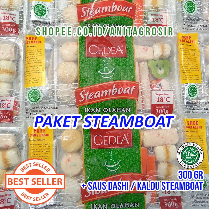 

CEDEA Steamboat 300gr + BUMBU Ala Resto Paket isi Aneka Ikan Seafood Halal Stimbot Tomyam Tomyum