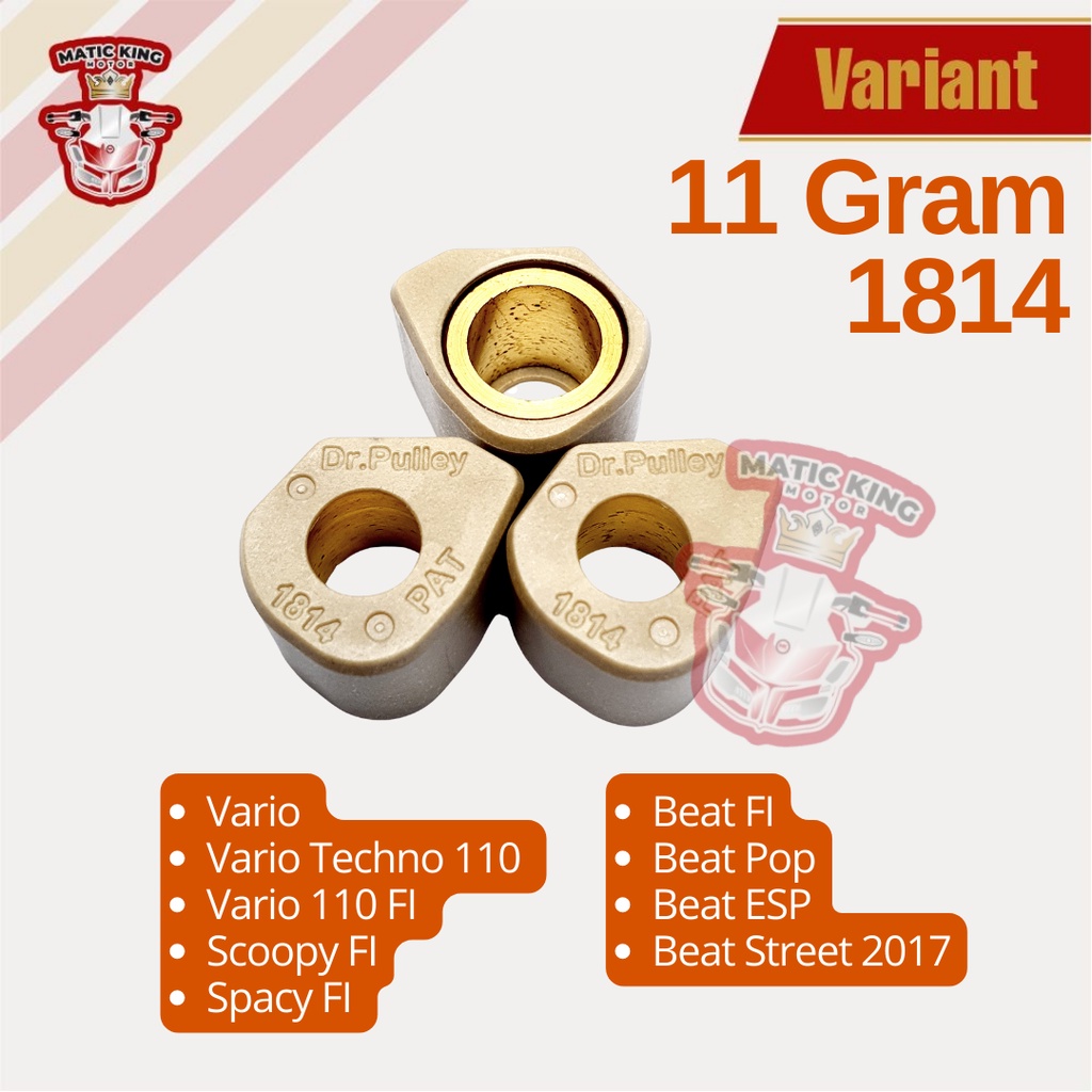 Sliding Roller Beat Scoopy Vario Spacy 110 Fi ESP POP Street DR PULLEY 1814  3 Butir