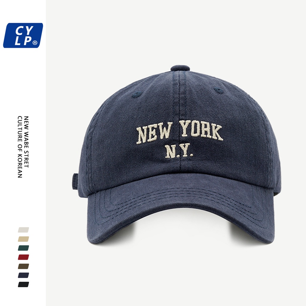 Topi Baseball Motif Bordir Tulisan New York Ny Gaya Vintage Korea Untuk Pria Dan Wanita