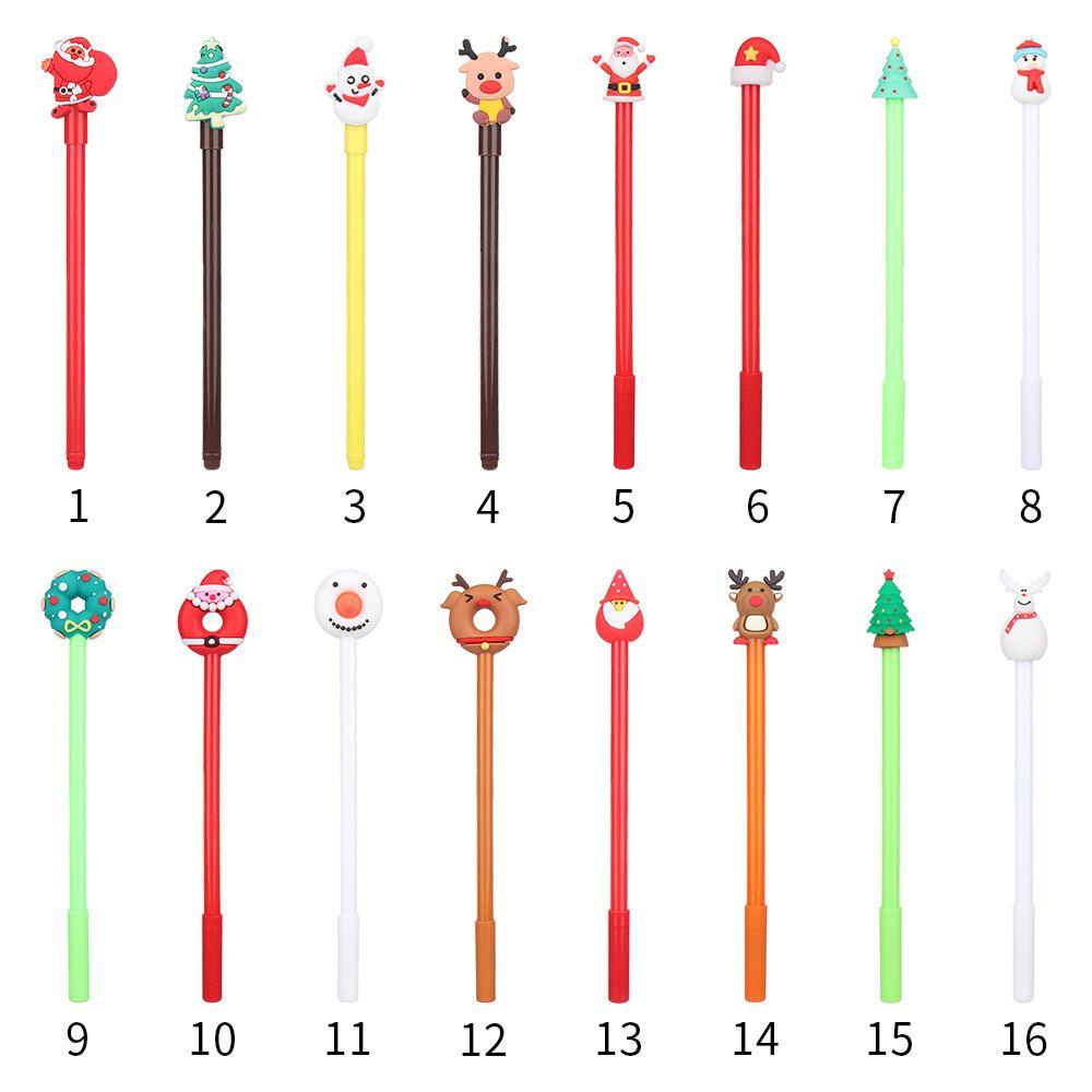 Populer Gel Pen Kreatif Hadiah Xmas Elk Santa Claus Snowman Christmas Series