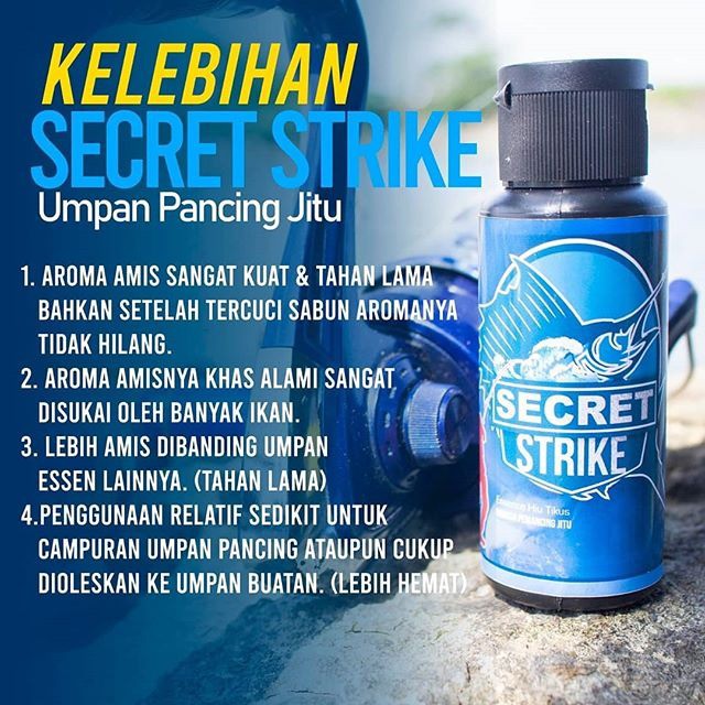 Secret Strike Essen Pancing Minyak Ikan Umpan Mancing Ikan Galatama Reel Joran Lure Topi Jepang Lele Nila Munjair Munjaer Isi 60ml-3